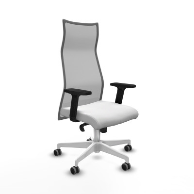 Albacete malla sincro malla gris bali blanco brazos 2D base blanca ruedas 65mm engomadas