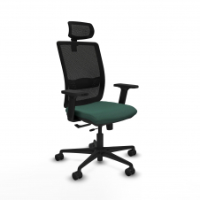 Piqueras y Crespo Haches traslack malla negra bali verde botella brazos 2D base nailon cabecero malla 2D ruedas 65mm nailon