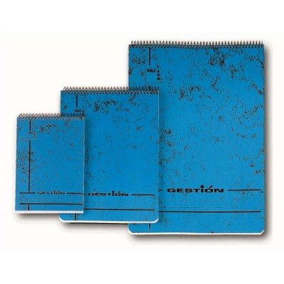 PACSA Bloc espiral Serie Gestion tapa cartoncillo 400g 80h cuadricula 4x4 cuarto azul