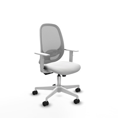 Cilanco blanca sincro malla gris bali blanco brazos blancos base blanca ruedas 65mm nailon