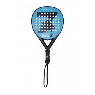 Set Coyote Pala de Padel - Forma Redonda - Marco y Cara 100% Fibra de Vidrio - Nucleo Goma Black Eva XtraSoft