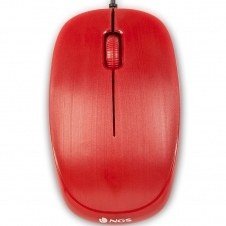 Raton con cable ngs flamered - optico - 1000dpi - 2 botones + scroll - ergonomico - usb - rojo