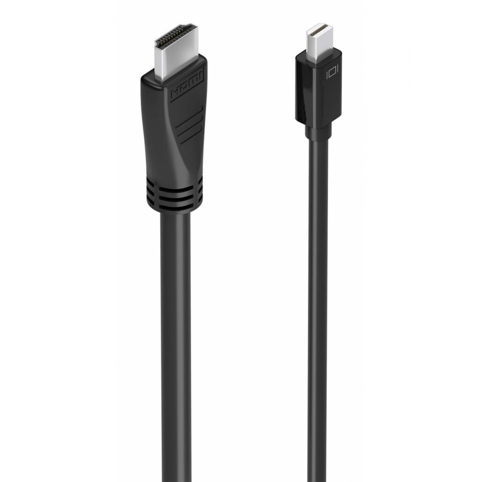 AISENS - CABLE CONVERSOR MINI DP A HDMI 4K@60HZ, MINI DP/M-HDMI/M, NEGRO, 5.0M