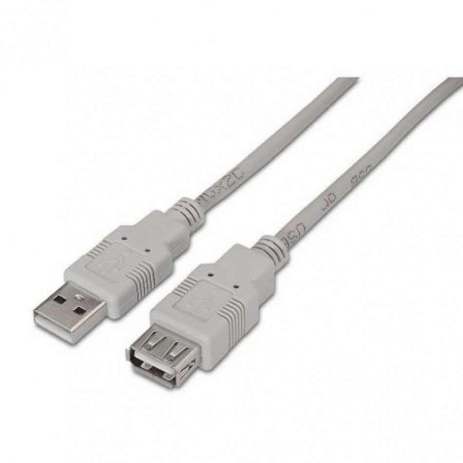 Cable Alargador USB 2.0 Aisens A101-0012/ USB Macho - USB Hembra/ 1m/ Beige