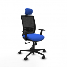 Piqueras y Crespo Yunquera sincro malla negra bali azul brazos 1D base nailon cabecero 1D ruedas 65mm nailon