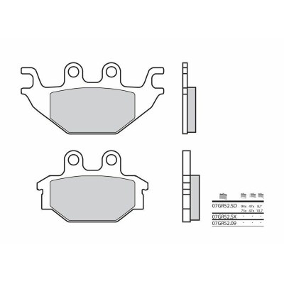 Pastillas de freno sinterizadas de competición Brembo 07GR52SX 07GR52SX