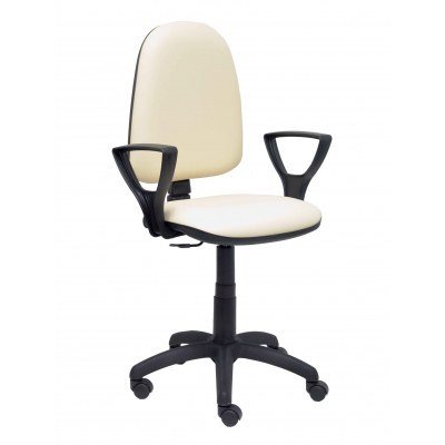 Silla Aýna similpiel crema con brazos