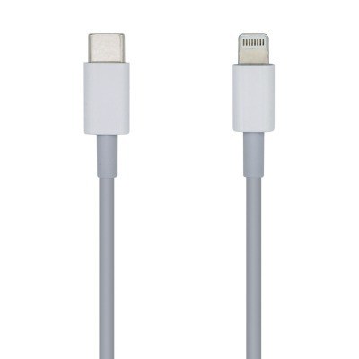 AISENS - Cable LIGHTNING a USB-C USB 2.0, LIGHTNING/M-USB-C/M, Blanco, 2m