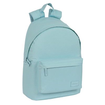 Safta Basic Mochila para Portatil hasta 14.1 - Bolsillo para Tablet - Organizador de Objetos - Doble Tirador - Hombreras Ergonomicas - Asa Superior - 20L - 310x160x410mm - Color Turquesa