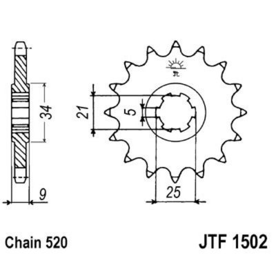 Piñon JT 1502 de acero con 13 dientes JTF1502.13