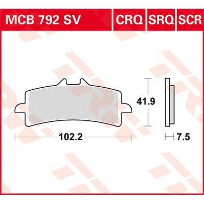 Pastillas de freno sinterizadas serie SV TRW MCB792SV