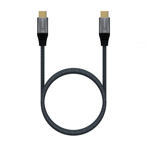 AISENS - CABLE USB 2.0 ALUMINIO 5A 100W E-MARK, USB-C/M-USB-C/M, GRIS,