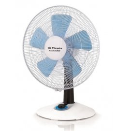 Ventilador de sobremesa Orbegozo TF0138 SILENT, 35 cm, 45W, 4 velocidades, 5 aspas, oscilación automática, blanco y negro