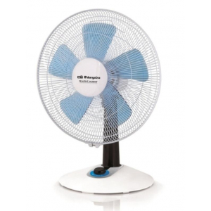 Ventilador de sobremesa Orbegozo TF0138 SILENT, 35 cm, 45W, 4 velocidades, 5 aspas, oscilación automática, blanco y negro