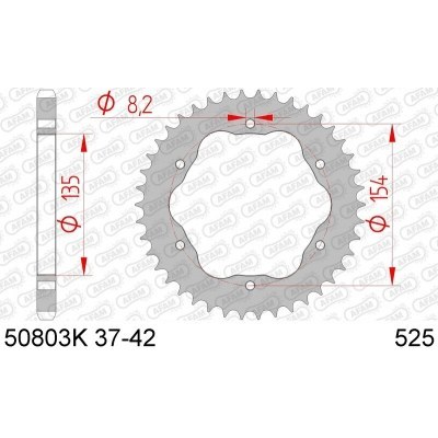 Corona AFAM acero estándar 50803K - Paso 525 50803K-38