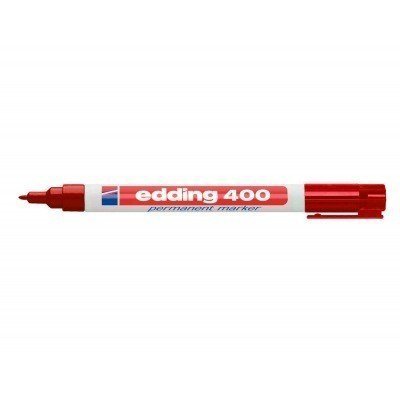 Edding 400 Rotulador Permanente - Punta Redonda - Trazo 1 mm. - Recargable - Secado Rapido - Color Rojo