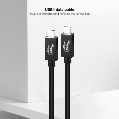 Cable USB 4.0 Nanocable 10.01.5001/ USB Tipo-C Macho - USB Tipo-C Macho/ Hasta 240W/ 40Gbps/ 1m/ Negro