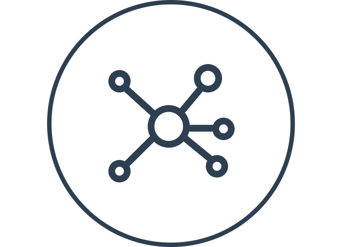 Un icono que muestra las conexiones de red