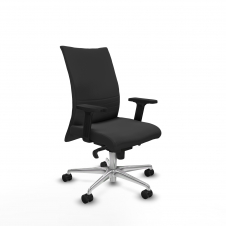 Piqueras y Crespo Albacete confidente sincro similpiel gris oscuro brazos 2D base aluminio ruedas 65 mm nailon