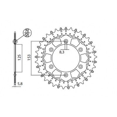 Coronas de acero inoxidable Works Z SUNSTAR SPROCKETS 8-3559-46