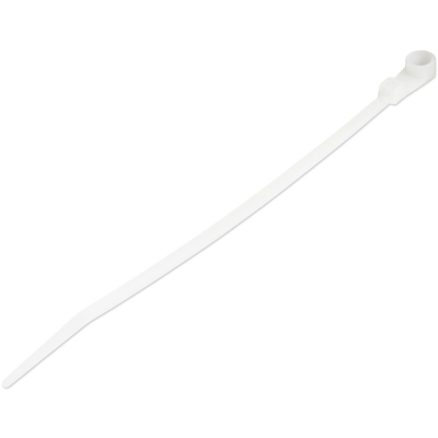 Bridas sujetacables de 15cm con perforación de montaje - 3 mm de ancho, para grupo de cables de 40 mm, soportan 18 kg de tensión, de Nylon 66, UL, paquete de 100