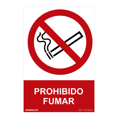 Cartel prohibido fumar (pvc 0,7mm) 30x40cm normaluz