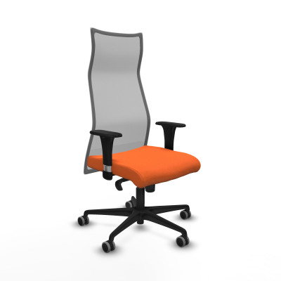 Albacete malla sincro malla gris bali naranja brazos 1D base nailon ruedas 65mm engomadas