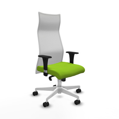 Albacete malla XL sincro malla blanca similpiel pistacho brazos 1D base blanca ruedas 65mm nailon