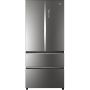 Frigorífico americano Haier HB18FGSAAA, 190 x 83 x 67.5 cm, No Frost, clase A++, 4 puertas, combinado, toque francés, tecnología antibacteriana, compresor inverter, luz LED, inox