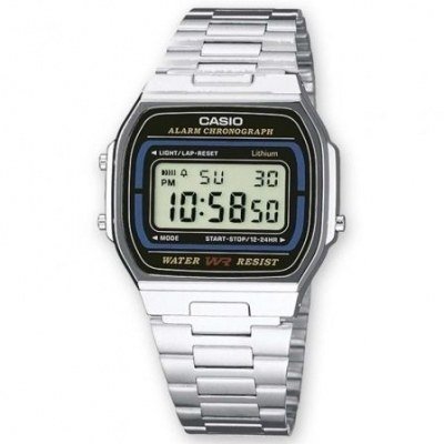 Reloj Digital Casio Vintage Iconic A164WA1VES/ 37mm/ Negro y Plata