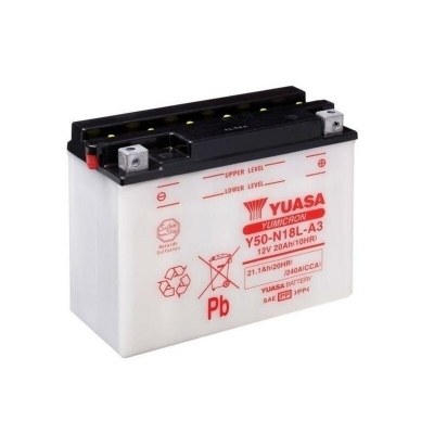 Yuasa battery Y50-N18L-A3 Dry charged (sin electrolito) Y50-N18L-A3