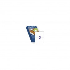 ETIQUETAS ADHESIVAS MULTI3 2 POR HOJA 500 HOJAS A4 COLOR BLANCO 10532