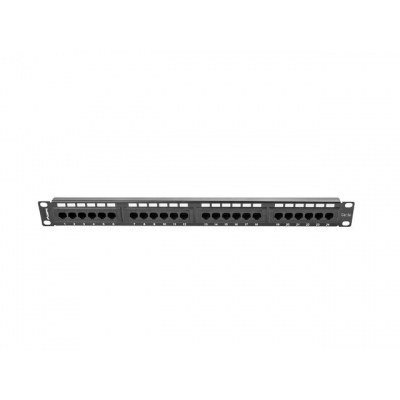 Patch panel lanberg cat.5e utp 24 puertos 1u rack 19 negro