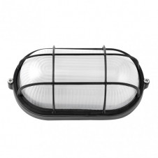 Aplique Ext.oval Aluminio Apus Grande 1xe27 Negro 11,5x27,5x15,5 Cm Ip44
