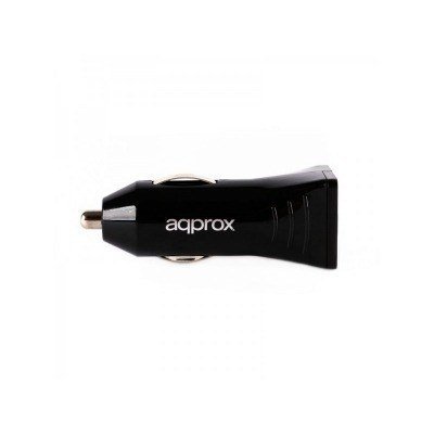 Approx Cargador de Coche USB 5V 3.1A - 2 Puertos USB - Negro