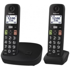 Teléfono Inalámbrico Panasonic KX-TGU112EXB/ Pack DUO/ Negro