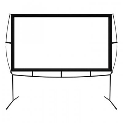 PANTALLA MURAL PORTATIL APPROX 120 273x158 cm MARCO PLEGABLE DE HIERRO PROYECCION DE DOBLE CARA BOL