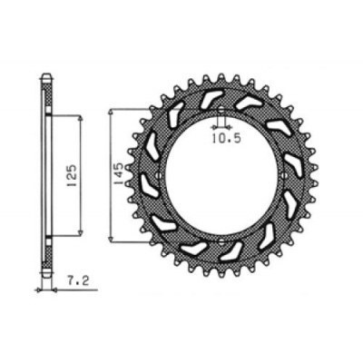 Coronas OEM de repuesto en acero SUNSTAR SPROCKETS 1-2539-59