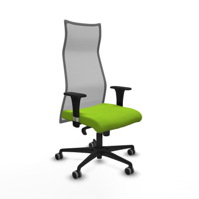 Albacete malla sincro malla gris similpiel pistacho brazos 1D base nailon ruedas 65mm engomadas