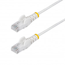 StarTech.com Cable de Red Ethernet CAT6 Delgado sin Enganches Blanco de 2m - Cable RJ45 Snagless Slim 28AWG - Alambre de Cobre Puro - PoE 100W - con A