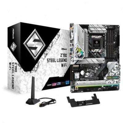 Placa base asrock z790 steel legend wifi atx - 4 x ddre5 - 8 x sata 6 - 2 x usb 3.2 - 1 x usb 2.0 - 1 x usb tipo c