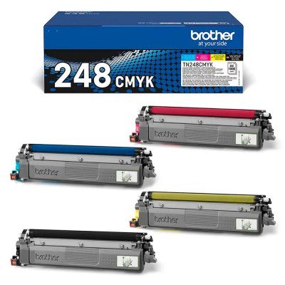 Brother TN248VAL Negro, Amarillo, Magenta y Cyan 4 Cartuchos de Toner Original - TN248VAL