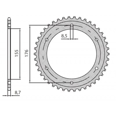 Coronas Works Triplestar de aluminio SUNSTAR SPROCKETS 5-5698-44