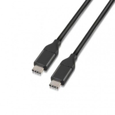 Cable USB 3.1 Tipo-C Aisens A107-0061/ USB Tipo-C Macho - USB Tipo-C Macho/ 1m/ Negro