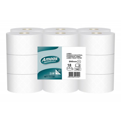 Rollo Papel Higiénico Professional 2 Capas 342 Servicios 120m - Pack de 18 unidades