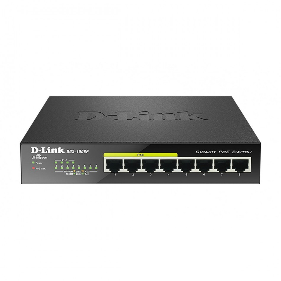 D-Link DGS-1008P Switch 8xGB 4xPoE