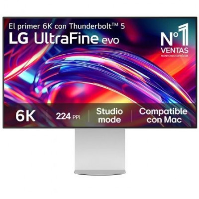 Monitor Profesional LG UltraFine 32U990A-S 31.47/ 6K/ Multimedia/ Regulable en altura/ Plata y Azul