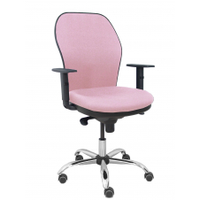 Piqueras y Crespo Silla Jorquera respaldo bali rosa asiento bali rosa base cromada y ruedas parqu