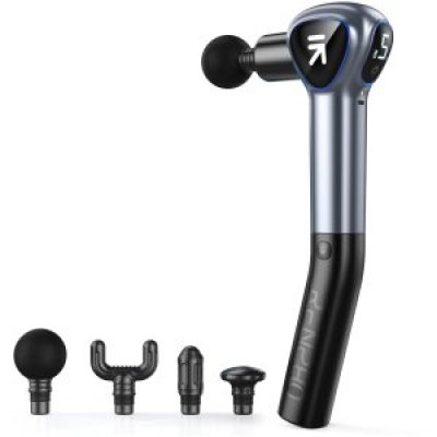 PISTOLA DE MASAJE MUSCULAR RENPHO REACH 5 VELOCIDADES 4 CABEZALES PANTALLA LED