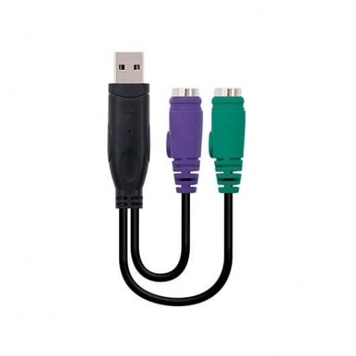 ADAPTADOR 2XPS/2-H A USB(A)-M NANOCABLE 15CM NEGRO